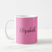 Mug manuscrit Ajouter votre nom Modèle rose (Gauche)