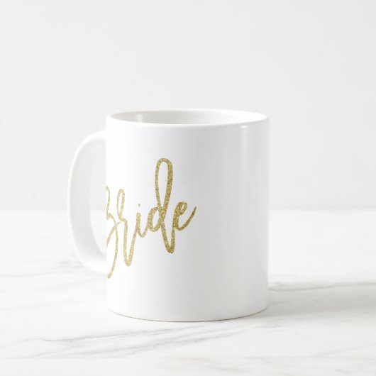 Mug Manuscrit de parties scintillantes d'or de jeune (Devant gauche)