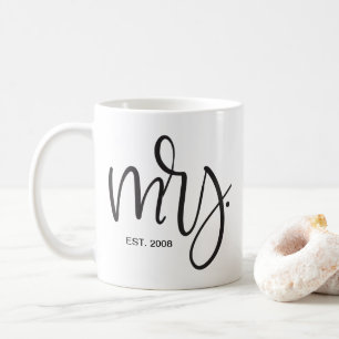 Mug Manuscrit fait sur commande, "Mme" ÉTABLIE