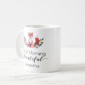 Mug Manuscrit floral mignon bonjour de Fox (Devant gauche)