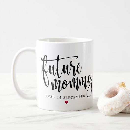 Mug Manuscrit noir balayé future par maman (Avec donut)
