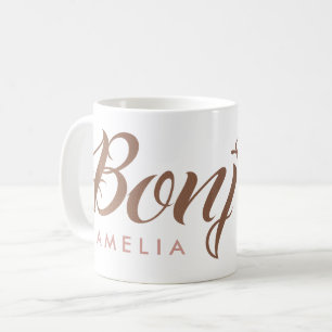 Mug Manuscrit personnalisé par or rose de Bonjour de