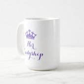 Mug Manuscrit pourpre de Madame de couronne de fleur (Devant gauche)