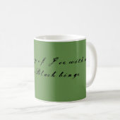 Mug manuscrit rustique haing un cupof Joe avec mon bla (Devant droit)