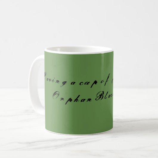 Mug manuscrit rustique haing un cupof Joe avec mon bla (Devant gauche)