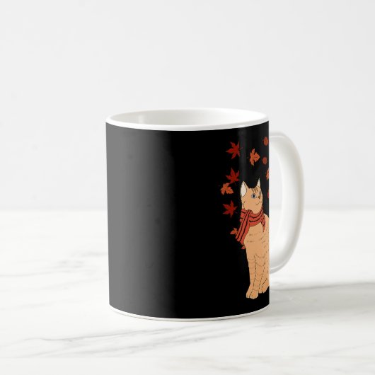 Mug Maple Cat Leaf Automne Bonjour Automne Automne Fun (Devant droit)