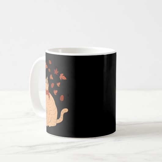 Mug Maple Cat Leaf Automne Bonjour Automne Automne Fun (Devant gauche)