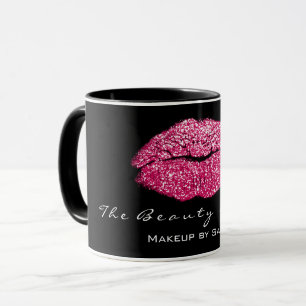 Mug Maquillage Artiste Beauté Kiss Lips Rose Black Par