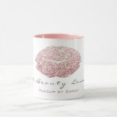 Mug Maquillage Artiste Beauté Kiss Lips Rose Rose Part (Centre)