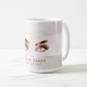 Mug Maquillage Artiste Eyebrow Eyes Lashes Rose Gold