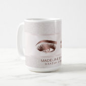 Mug Maquillage Artiste Eyebrow Eyes Lashes Rose Gold (Devant gauche)