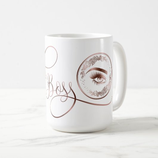 Mug Maquillage de la ceinture Boss Eyebrow Lashes Rose (Devant droit)