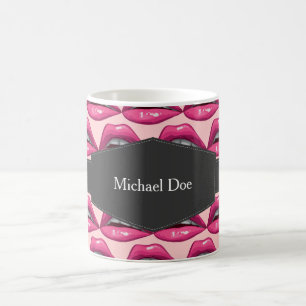 Mug Maquillage de lèvres de rose d'art de bruit