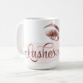 Mug Maquillage Eyebrow Eyes Lashes Parties scintillant (Devant gauche)