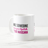 Mug Maquillage Girly de mascara de rouge à lèvres de (Devant gauche)