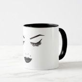Mug Maquillage Lèvres Noires Visage Sourcils Lèvres Gl (Devant droit)