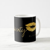 Mug Maquillage nom glam or lèvres noir beauté (Devant droit)