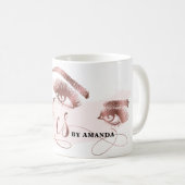 Mug Maquillage Oeil sourcils Rose Oeil or (Devant droit)