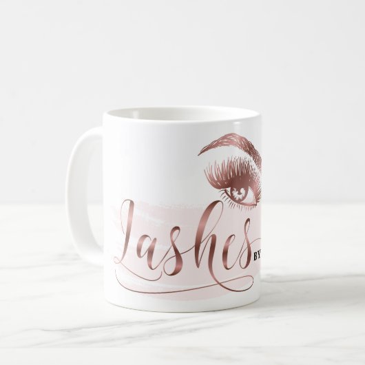 Mug Maquillage Oeil sourcils Rose Oeil or (Devant gauche)