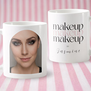 Mug Maquilleuse élégante blanche Photo mignonne