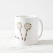 Mug Maracas Mexicaines Rose Vert Or (Devant droit)
