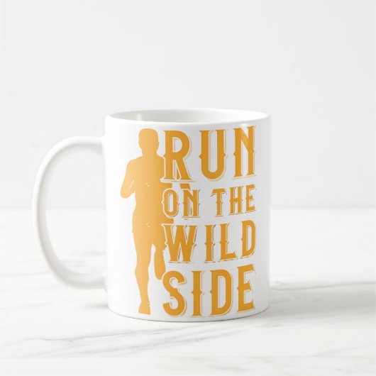 Mug Marathon de course sur la route du coureur côté sa (Gauche)
