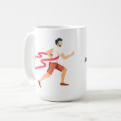 Mug Marathon personnalisé Nom de l'homme Heure et empl (Devant gauche)