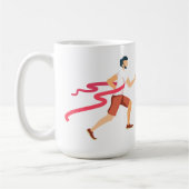 Mug Marathon personnalisé Nom de l'homme Heure et empl (Gauche)