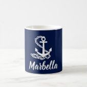 Mug Marbella - Style Maritime Musique Bleue Et Blanche (Centre)