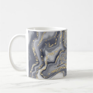 Mug Marbled Gray, White and Gold