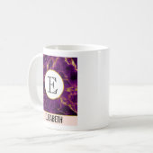 Mug Marbre Abstrait moderne violet et or (Devant gauche)