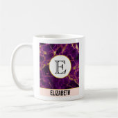 Mug Marbre Abstrait moderne violet et or (Gauche)