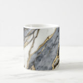 Mug Marbre Abstrait Tourbillon Noir Gris Blanc Or (Centre)
