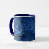 Mug Marbre acrylique bleu marine et marbre d'or Faux  (Devant gauche)