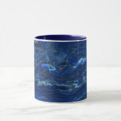 Mug Marbre acrylique bleu marine et marbre d'or Faux (Centre)