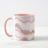 Mug Marbre Agate Moderne Bleu Rose Collection Or (Gauche)