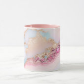 Mug Marbre Agate Populaire Blue Rose Gold Collection (Centre)