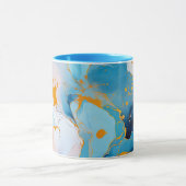 Mug Marbre Azur avec Éclaboussures Dorées (Centre)