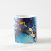 Mug Marbre Azur et Améthyste avec Veines Dorées (Centre)