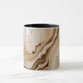 Mug Marbre Beige Abstrait Élégant (Centre)