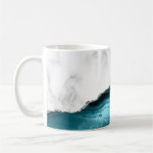 Mug Marbre blanc agate bleu sarcelle paillettes argent (Gauche)