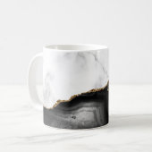 Mug Marbre Blanc Agate Noire Dorée (Devant gauche)