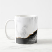 Mug Marbre Blanc Agate Noire Dorée (Gauche)