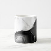 Mug Marbre blanc Agate noire Paillettes argentées (Centre)