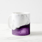 Mug Marbre blanc Argent Purple Agate (Devant gauche)