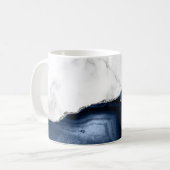 Mug Marbre blanc Bleu marine Agate argentée (Devant gauche)