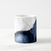 Mug Marbre blanc Bleu marine Agate argentée (Centre)