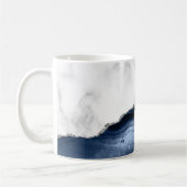 Mug Marbre blanc Bleu marine Agate argentée (Gauche)