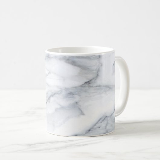 Mug Marbre blanc Carrara Calacatta Texture (Devant droit)