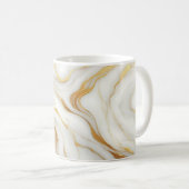 Mug Marbre blanc classique avec veines d'or (Devant droit)